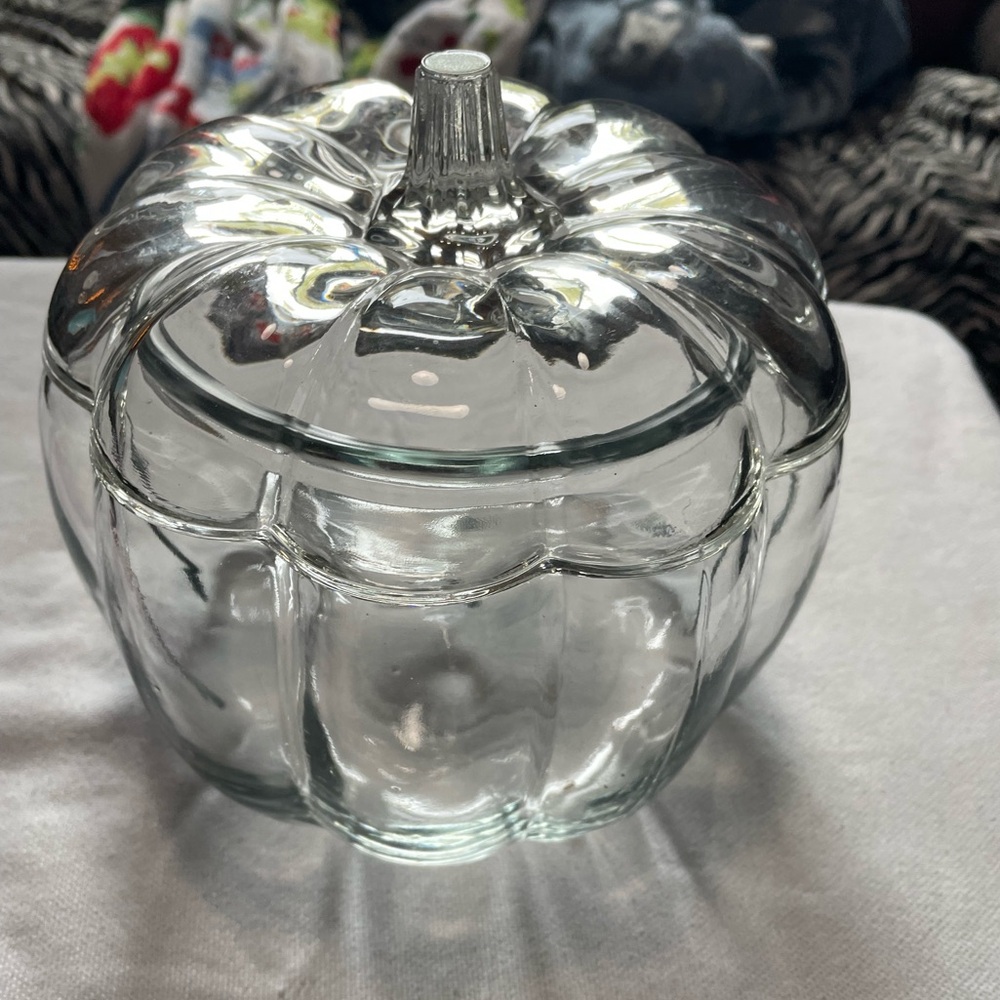 Pumpkin glass jar with lid 🎃